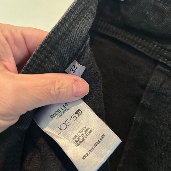 Joe's Jeans Wide Leg Ankle SZ32 Black Rinse High Rise Utility Pockets Stretch - Picture 6 of 10